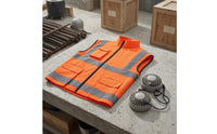 Reflective Fan Cooling Vest Stand Collar Sleeveless Cooling Vest Contrast Trim Workwear Apparel Fitted