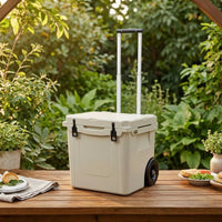 Telescoping Hard Shell Cooler with Wheels Insulated Rolling Cooler Large-Capacity Ice Chest with Wheels Portable for Camping