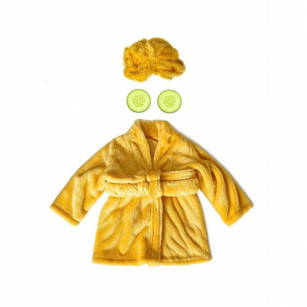 Cute Fuzzy Robe with Head Wrap Soft Duck Costume Adjustable Costume with Headband Cozy for Toddlers, Kids, Photoshoot, Dress-up, Halloween