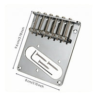 Spring-Loaded Electric Guitar Bridge Rectangular Base Plate Six-Saddle Bridge Pickup Opening Music Gear Mounting Holes