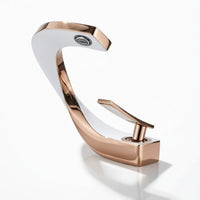 Vanity Faucet with Integrated Aerator Sculptural Single-Hole Lavatory Faucet Sleek Tap for Washbasin