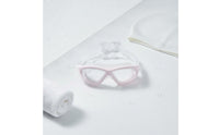 Crystal Clear Lens Large Frame Swim Goggles Leak-Proof Seal Large Frame Water Goggles Soft Silicone Anti-Fog Swimming Glasses Adjustable Strap for Adults, Nearsighted Swimmers, Pool, Beach