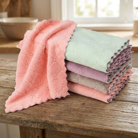 Cationic Microfibre Cloth with Locked Border, Super Absorbent Cloth for Cleaning, Quick-Dry Multipurpose Microfiber for Kitchen and Glass Surfaces
