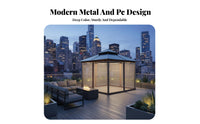 4-Post Fixed Roof Gazebo Sun Protection Protection Fixed Roof Gazebo with Netting Weather Withstandant Cover for Residents, Families, Patio, Courtyard