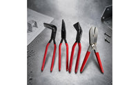 4 Pieces Sheet Metal Pliers Black Coated Heads Metal Bending Pliers All Steel Construction Manual Hardware
