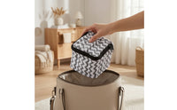 Soft-Sided Cube Storage Bag with Zipper Lightweight Quilted Makeup Bag Puffy Essential Oil Case Secure for Travelers