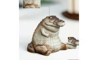 Crocodile Figurine Resin Crocodile Ornament Alligator Figurine Miniature Decor Textured for Collectors, Desk, Bookshelf