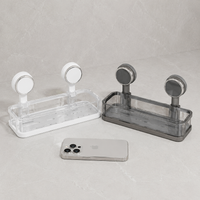 Triangle Shower Caddy, Rustproof Suction Cup Corner Shelf, No Bathroom Storage for Shampoo, 30cm Side