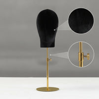 Mannequin Head Stand Stable Hat Display with Velvet Head Hairpiece Stand with Metal Base Elegant Long-Lasting for Retailers