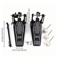 Double Bass Drum Pedal Featuring a Drive Shaft Adjustable Drive Shaft Hardware for Drummers