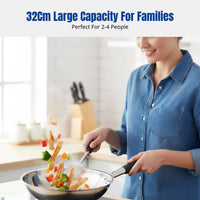 Stainless Steel Wok, No Coating, Traditional Deep Round Bottom, Not for Gas & Induction Stoves