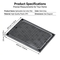 Large Cat Litter Mat with Deep Grooves, Single-Layer Anti-Tracking Mat for Indoor Cats, Extra Large Litter Catching Mat for Household Pet Maintenance