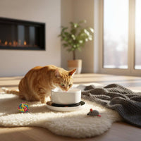 Constant Temperature Thermostatic Pet Water Bowl Prevents Freezing Ceramic Pet Heating Bowl Energy Saving for Dogs, Cats, Winter, Indoor
