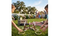Wooden Hoop Toss Set Rustic Hoop Toss Game Scoreboard Yard Pastime