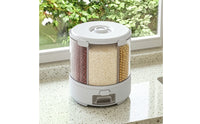 Messspill-Proof Food Storage Container with Compartments Segmented Dry Food Dispenser Transparent Grain Dispenser Clear for Kitchen, Pantry