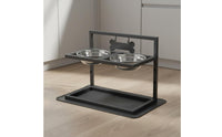 Adjustable Height Pet Feeder Stainless Steel Bowls Raised Pet Bowl Stand Non-Slip Raised Double Bowl Stand for Large Dogs