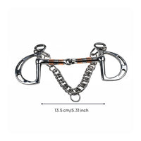 Kimberwicke Bridle Control Piece Chain Equestrian Gear Slotted Cheeks for Horseback Riding