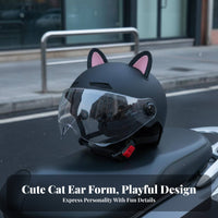 Electric Bike Helmet 3C Certified Motorcycle Half Helmet Four-Season Use for Commuters, Motorcyclists, City Riding, Daily Travel, Leisure Rides
