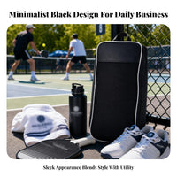 Zippered Pickleball Paddle Bag Shoulder Strap Pickleball Storage Bag Carry Handle Athletic Gear Mesh Panel