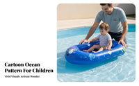 Foldable child's Cartoon Dinghy Thickened Design kids' Rideable Inflatable Portable Inflatable Raft Double for Children, Toddlers, Parents, Lake, Beach, Water Park, Swimming Pool