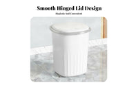 Waterproof Lidded Waste Bin Odor Control Lift-up Lid Trash Bin Easy to Clean Push Button Trash Can Lightweight for Bathroom, Kitchen, Bedroom, Office