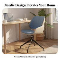 Height Adjustable Armless Caster Chair Minimalist Design revolving Seat Ergonomic Backrest Office Furniture effortlessRolling Casters for Students, Home Workers, Adults, Study Room, Bedroom, Vanity Area
