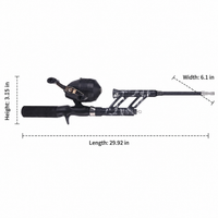 Carbon Fiber Fishing Rod and Reel Combo, Retractable 76cm Spinning Combo, Heavy Action Freshwater Travel Fishing Rod, 3 Sections 46cm Collapsed