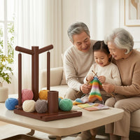 Yarn Swift Wooden Yarn Holder with Spindle Supports Knitting Tool Tabletop Sturdy for Knitters, Crochet, Craft Room