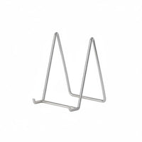 Triangular Frame Display Stand Stainless Steel Wire Display Stand Metal Frame Holder Silver-Toned Finish Desk Accessory