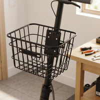 Metal Wire Scooter Storage Basket Easy to Install Scooter Basket with Bracket Long-Lasting Spacious for Daily Commute