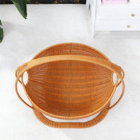 Rattan Cat Bed Summer Use Cat Basket Bed All Season Animal Furniture for Cats, Indoor