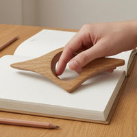Rounded Edges Finger Loop Page Holder Smooth Finish Wooden Book Page Holder Sturdy Wooden Reading Aid