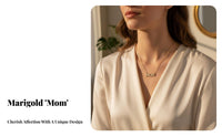 MOM Letter Necklace Sparkling Cubic Zirconia Gold MOM Necklace Set Delicate Design Women's Jewelry for Moms, Daughters, Birthday, Anniversary