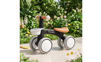 Balance Bike with Basket Shock-Absorbing Four-Wheel Balance Bike Non-Slip 4-Wheel Ridepush-Along Toy for Young Children
