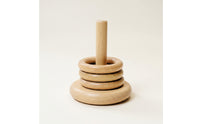 Wooden Disc Stacker Educational Disc Stacker Stacking Toy Natural Toy with Wooden Rings Smooth for Toddlers, Playroom, Nursery
