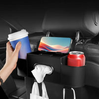 Car Backseat Storage Organizer Multifunction Back Organizer Multifunctional Automotive Tissue Dispenser Holder for Road Trip