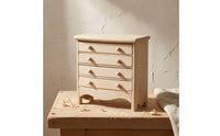 Dollhouse Drawer Cabinet Unfinished 1:12 Scale Wooden Cabinet Compact 1:12 Scale Dollhouse Furniture