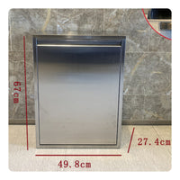 Brushed Stainless Steel Wall-Mounted Trash Can Cabinet Concealed Tilt-out Trash Cabinet Flush-Mount Recessed Waste Receptacle Modern for Renovators, Homeowners