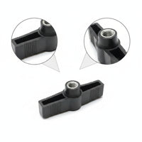 Compact T-Handle Nut with M8 Thread Ribbed Hand Tightening Nut Matte Clamping Knob with Through Hole Low-Height for Furniture