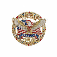 Freedom Anniversary Pin Commemorative Enamel Eagle Brooch Gold Tone Eagle Lapel Pin for Collectors, Nationalists, Celebrations