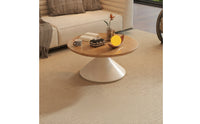 Pedestal Coffee Table Contemporary Circular Coffee Table Sturdy Furniture for Living Room, Sofa Side, Reading Corner