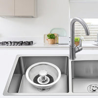 Swan Drain Basket Kitchen Sink Strainer, Stainless Steel Hanging Drain Basket for Food Waste, Round Kitchen Sink Drain Basket for Scraps Catcher