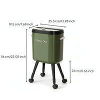 Slim Trash Bin with Wheels Glossy Wheeled Trash Can Ergonomic Waste Container Heavy-Duty for Kitchen, Home