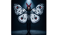 Hooded Cape with Panels Role Play Butterfly Cape Panels Printed Apparel for Adults