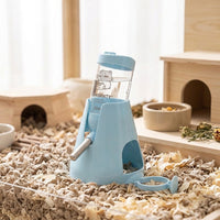 Small Animal Water Bottle and Dispenser, Non Drip Water Bottle with Steel Bead, 80ml Hamster Bottle for Chinchilla, Guinea Pig, Ceramic Bracket Mount