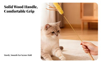 Relieves Boredom Barley Cat Teaser Chew-Resistant Cat Teaser Wand Stimulates Instincts for Cats, Kittens, Play Time, Indoor, Indoors