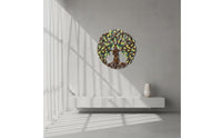 Metal Tree of Existence Wall Art Hollowed-out Design Tree of Existence Wall Decor Lightweight Iron Silhouette Art for Patio