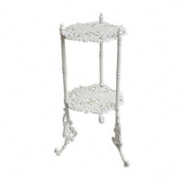 Two-Tier Plant Stand Vintage-Style Metal Botanical Holder Stand Indoor Pot Holder Rack for Patio
