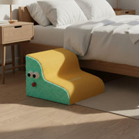 Washable Pet Stairs Soft Cover Dog Ladder for Bed Sturdy Support High Bed Pet Stairs for Small Dogs, Short-Legged Pets