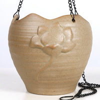 Plant Pots for Indoor Plants with Hanging Basket Chain, Round Relief Molding Hanging Pot Style, Semi-Handmade Plant Bowl